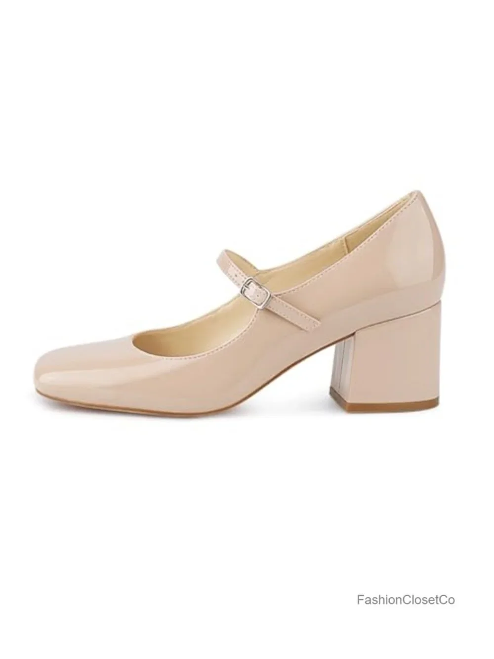 Chunky Heel Mary Jane Pumps with Square Toe - Women's Dress Shoes